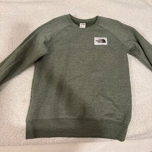 North face green crew neck size medium